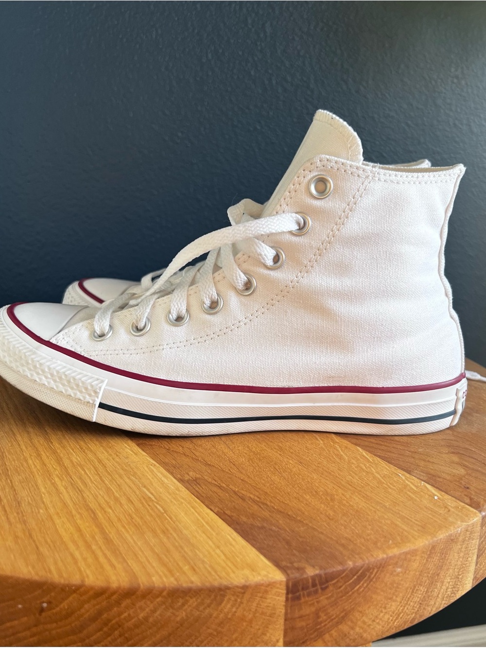Converse Chuck Taylor All Star High Top Sneakers - White/Red - Picture 4 of 5